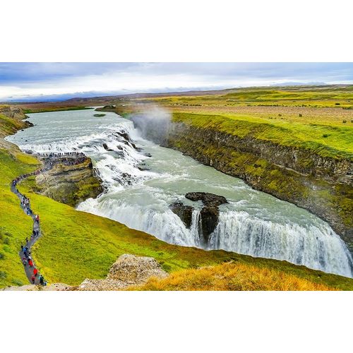 Enormous Gullfoss Waterfall Golden Falls Golden Circle-Iceland One of largest waterfalls in Europe